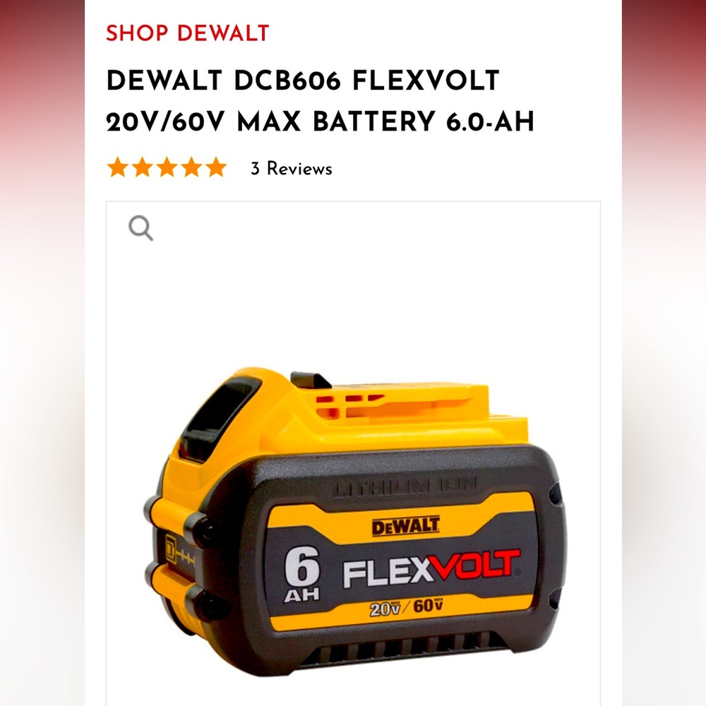 DEWALT DCB606 MAX VOLT BATTERY